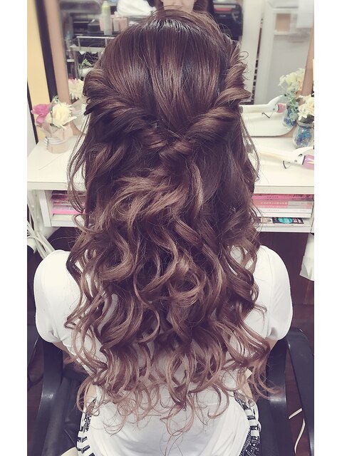 ハーフアップヘアーセット