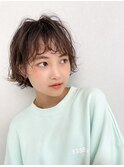 ふわくしゅっとした質感のショートボブ