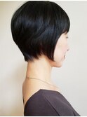 美シルエットグラデーションボブ/アッシュブラック