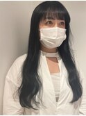 漆黒ロング★ぱっつんフルバング