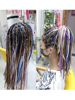 エクステ専門店ミキ 横浜店(MIKI)&nbsp;全頭ブレイズエクステ★パープル白青ブラウンベージュ♪