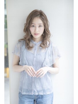 ルルディ バイ アフロディーテ銀座(luludi by APHRODITE) 黒髪/グレーベージュ/レイヤーロング/前髪パーマ/銀座