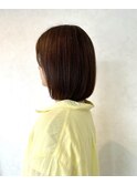 白髪染めOK・オレンジベージュ・大人美人ボブ