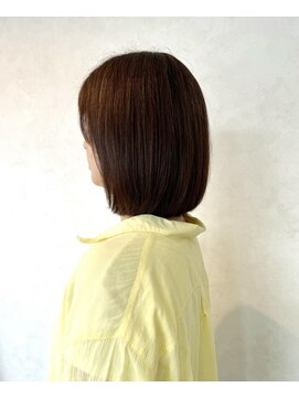 ヘアアンドメイク エジェリ(hair&make egerie) 白髪染めOK・オレンジベージュ・大人美人ボブ