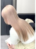6107渋谷ブロンドホワイトアッシュ髪質改善ストレート韓国ヘア