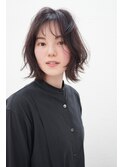 くびれボブ　ミディアムボブ　ひし形ボブ