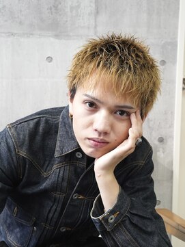 メイン(MENIN) スパイキーショートツーブロックアップバング短髪メンズショート