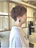 モーヴピンク×刈り上げショート