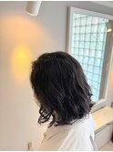 ボブ×クシュっとパーマ