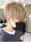 マッシュブリーチハイトーンハイライトスパイラルツーブロック