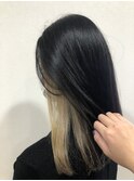 ＊ナチュラルブラック×ブロンドインナーカラー＊