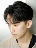 センターパートフェザーパーマシャドウパーマメンズパーマ