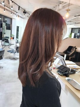 エイス 梅田 中津(Ace) レイヤーカット　マロンブラウン