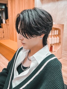 ルーストデラックス 京都河原町三条(ROOST dx) MEN’S/リバースセンターパート/ニュアンスパーマ/河原町