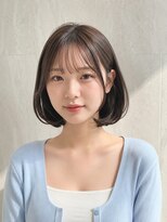 モト 船橋(moto)&nbsp;韓国タンバルモリ顔周り艶髪モカブラウンシースルーバング船橋