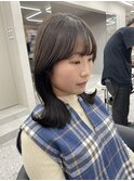 ロングヘア/グレージュカラー/ココアベージュ/福岡顔周り