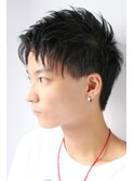 『力石サトシ』束感ショートツーブロックマッシュアップバング