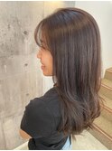 ブリーチ無しの大人可愛い透明感カラー