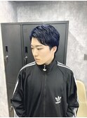 韓国風ショート×ネイビーブルー