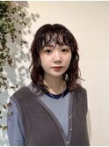 【zest中野/北村星楽】カシスレッド＋ニュアンスパーマ