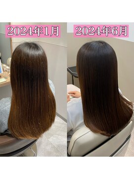 シュヴーブリヤン(cheveux brillants) [酸性ストレートでビビり毛履歴](初回から2年)髪質が別人に