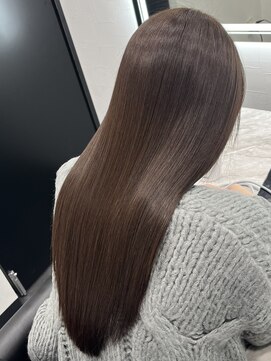 ピリオド 赤坂(Period.) ロングヘアーココアブラウンカラー髪質改善　赤坂見附