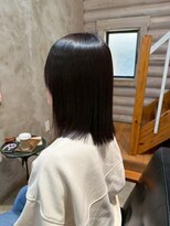 クレエ ヘアー デザイン(creer hair design)&nbsp;髪質改善トリートメントストレート切りっぱなしミディアムヘア