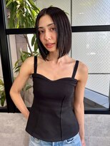 バランス 原宿 表参道(balance) オリーブグレージュ×ぱっつんボブ