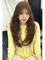 ランズ アネックス 梅田(LANDS ANNEX)&nbsp;ベージュブラウンで前髪ありレイヤーカット 【大阪 梅田】
