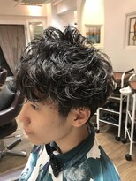 パティオンツー(PATIONN2)&nbsp;イメチェンネープレス無造作メンズパーマダークアッシュスタイル