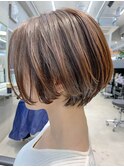 ナチュラルボブ、ショートボブ、イルミナカラー