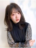 『rue京都』シースルーバング×ひし形ミディ