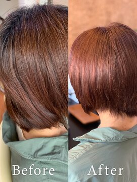 アークスヘアー ピンクべージュスタイリング簡単♪大人小顔ハンサムショート