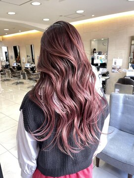 プライズ 池袋店(prize) ピンクベージュバレイヤージュブリーチカラー池袋2277