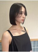 韓国風切りっぱなしボブ