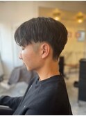 【soy-kufu】MEN'S HAIRアッシュブラックマッシュパーマショート