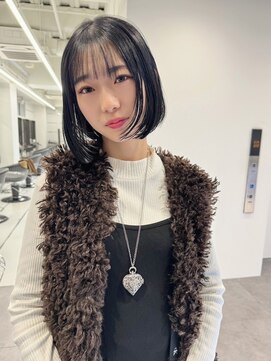 ギグスダブル 栄久屋大通店(gigs double) ぱっつんボブ/シースルーバング