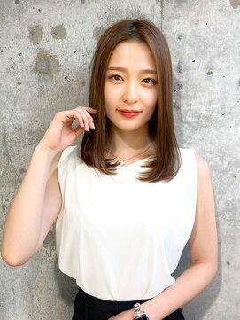 ハローバイシー 仙台(Hello by Sea) 前髪カットで小顔☆髪質改善ワンカールミディアムヘア[仙台]