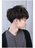 ソフトツーブロック無造作マッシュスパイラル