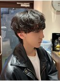 シャドウパーマ風無造作セット　韓国ヘア　メンズ　原宿　表参道