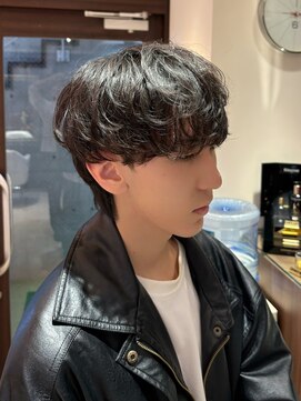 アルム オモテサンドウ(ALLM omotesando) シャドウパーマ風無造作セット　韓国ヘア　メンズ　原宿　表参道