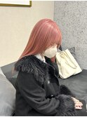 ピンクベージュ/小顔に見せる顔周り/似合わせカット