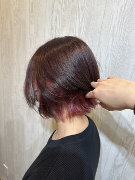 テーラヘアー つくば研究学園店(TELA HAIR) インナーピンクレイヤーボブ『TELA HAIR つくば研究学園』