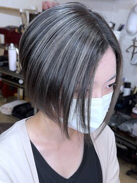 ブレイズヘアー(BLAZEhair) 【プリン抹殺】グレージュバレイヤージュ２ヶ月後×ブリーチ２回