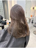 ブリーチなしチェリーブラウン髪質改善縮毛矯正酸性ストレート