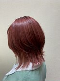 大人可愛いミディアムレイヤー＊チェリーレッド＊20代30代