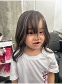 ハイライトカラーミルクティーベージュレイヤーカット