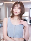 20代30代ミディアム顔周りくびれレイヤーカット/髪質改善/