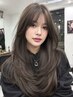 カット+寒色透け感カラー  [顔周り/前髪カット/韓国/レイヤーカット]