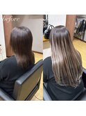 【バレイヤージュ×ホワイトベージュ】#シールエクステ #倉敷